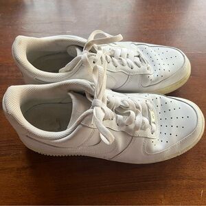 Nike AF1 Size 8 White Leather Sneakers